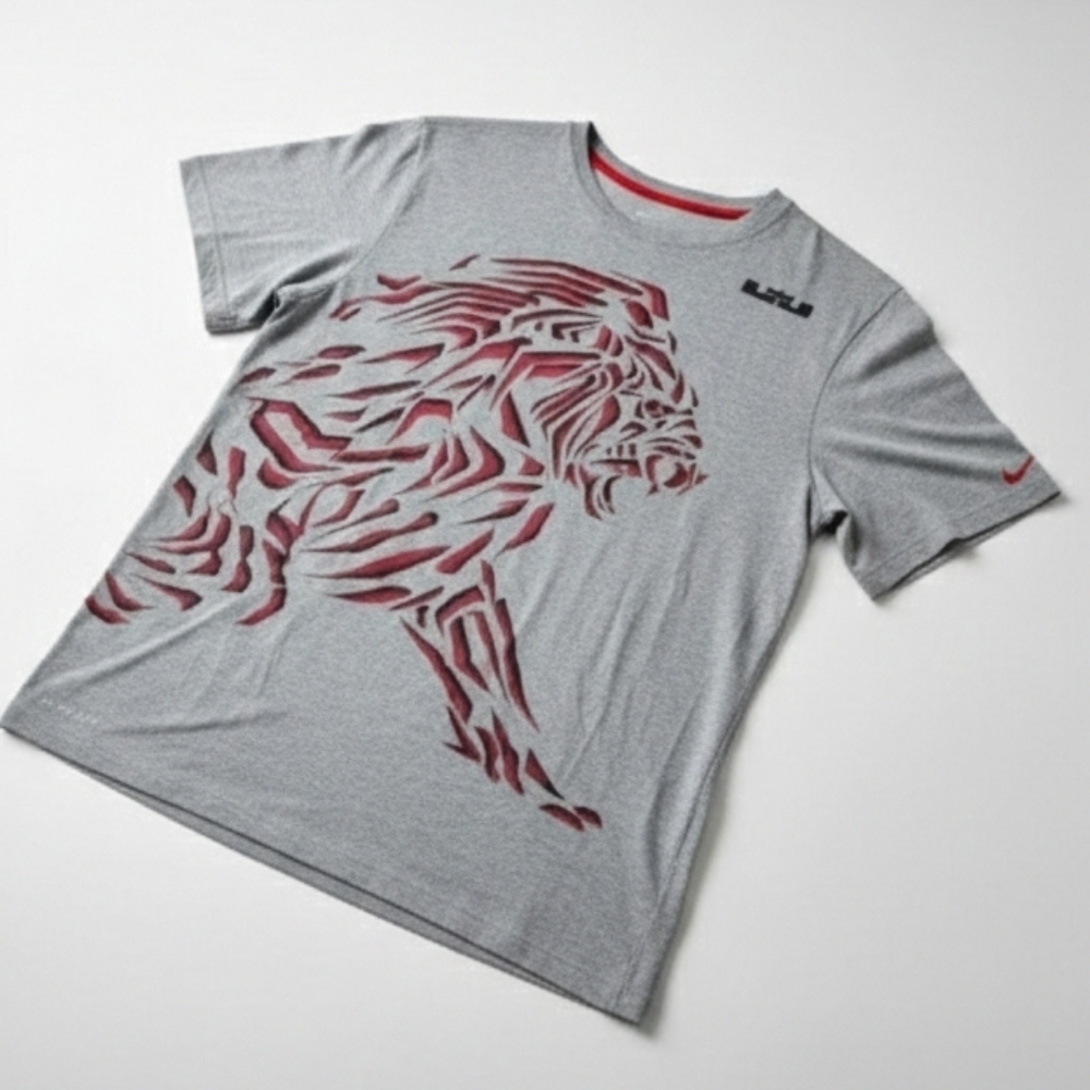 Nike Dri-FIT LeBron James Lion Graphic Training T-Shirt - Heather Grey Large